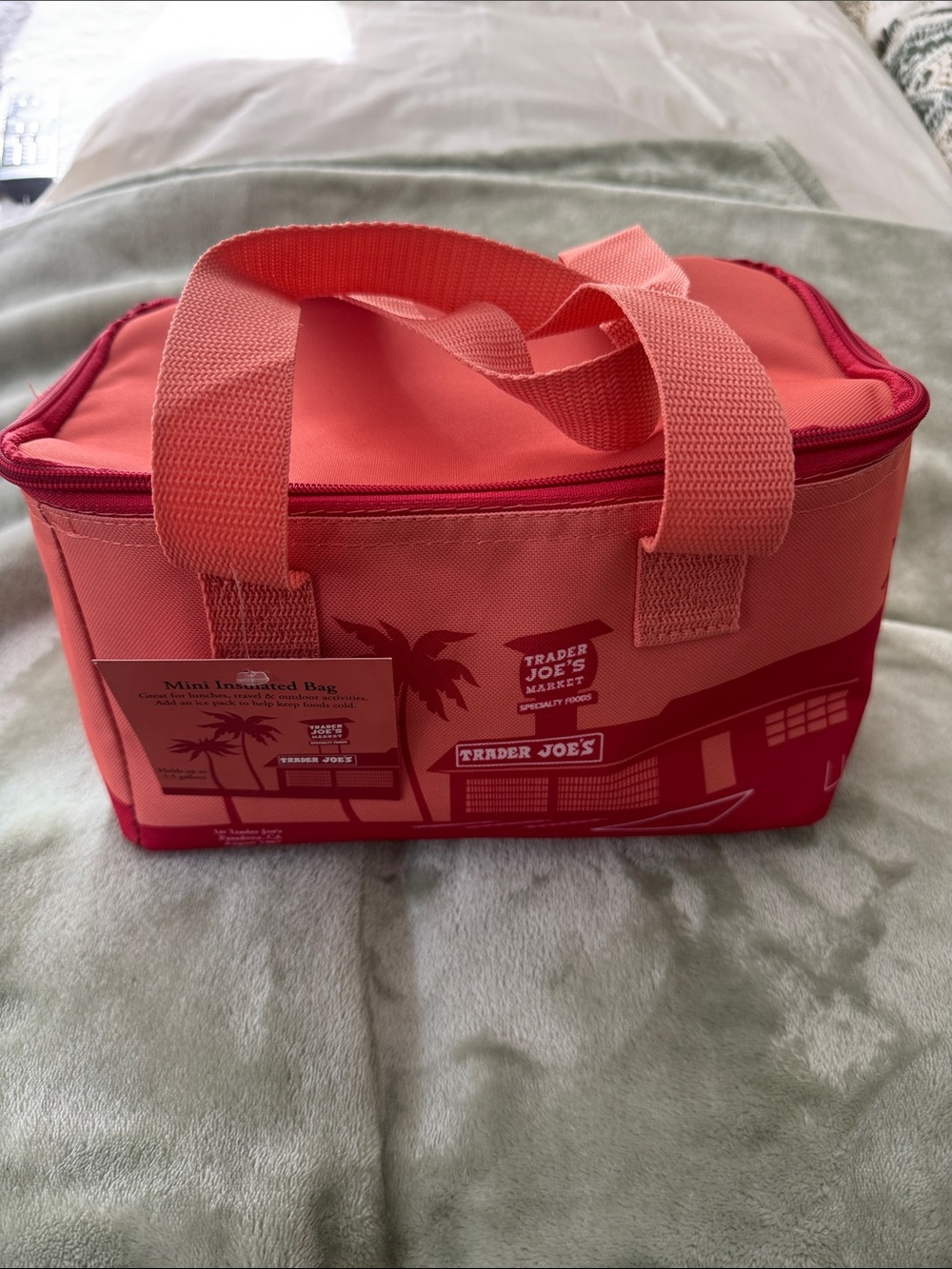 Trader Joe’s Coral Pink Insulated Tote Bag